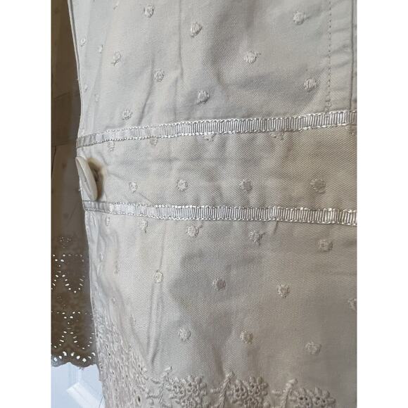 Vintage Old Navy Cream Cotton 1 Button Blazer/Jacket Women's Medium - Picture 9 of 14